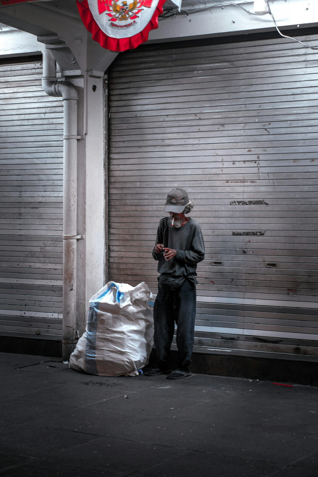security guard inspecting bag